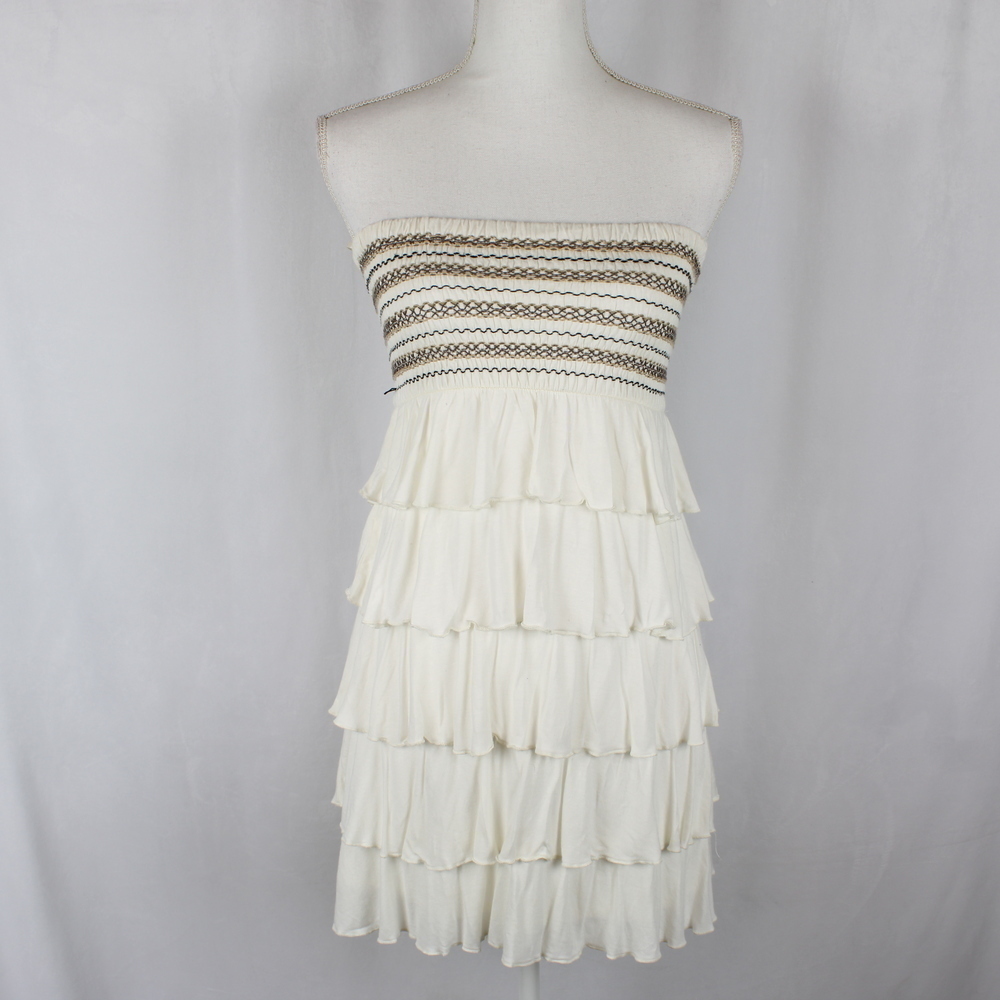Forever 21 Strapless Bandeau Ruffle Mini Dress